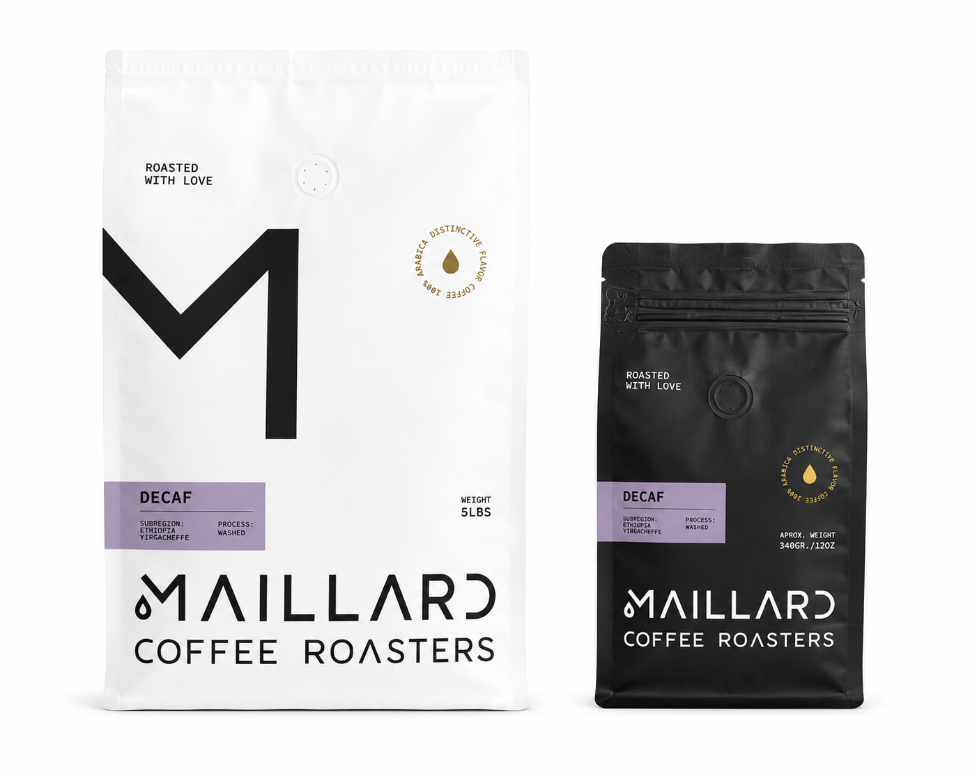 5lbs and 120oz Decaf Washed Process Arabica Coffee from Maillard Coffee Roasters - Ethiopia, Yirgacheffe